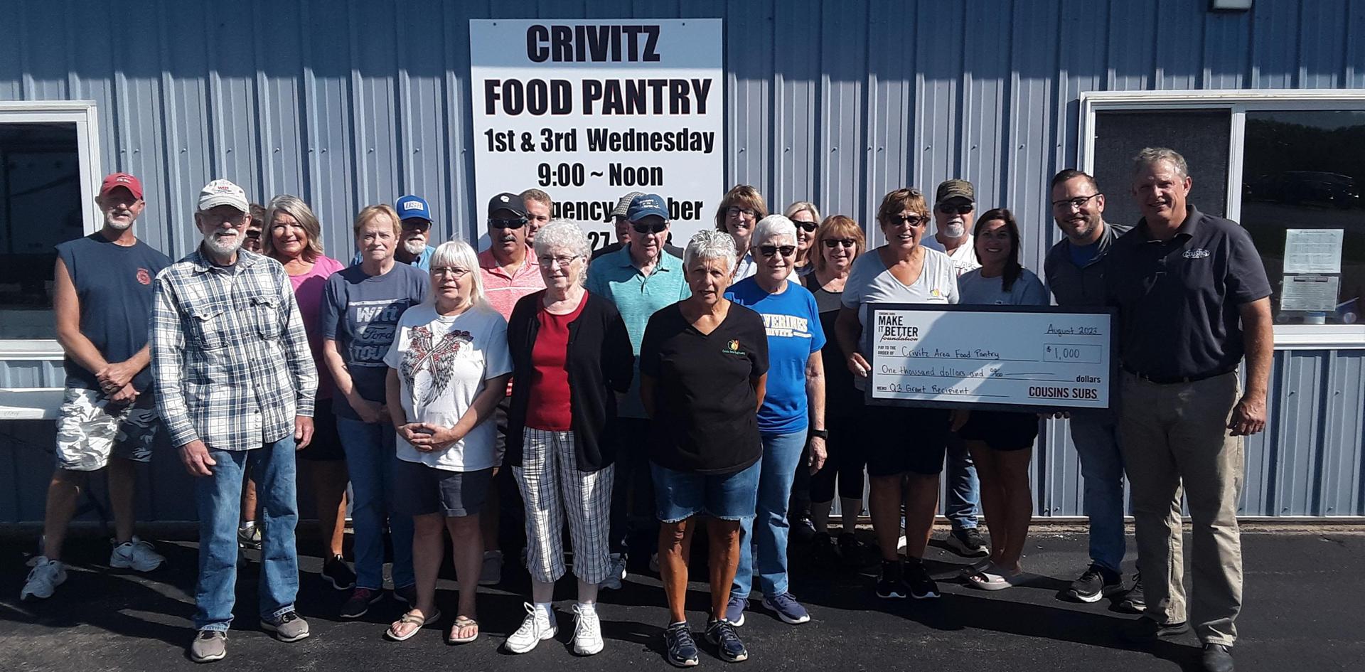 Crivitz Food Pantry Check Presentation